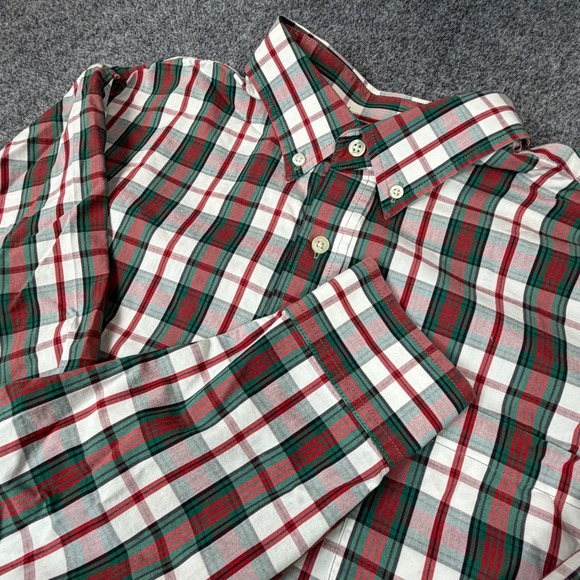 Saddlebred Other - Saddlebred Mens XL Plaid Button Down Shirt Wrinkle Free Stretch Red Green White